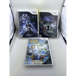Lot 3 Star Wars The Force Unleashed 1 2 Clone Wars Nintendo Wii Complete CIB